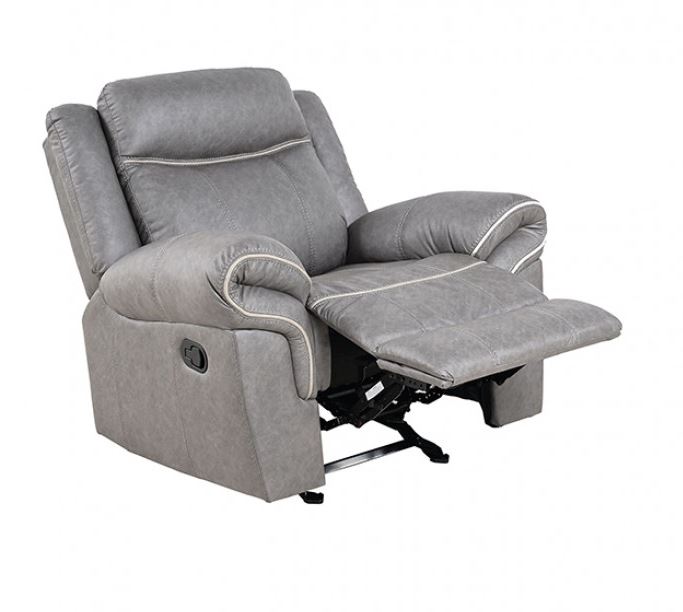 Agata Warm Gray Glider Recliner - Lifestyle Furniture