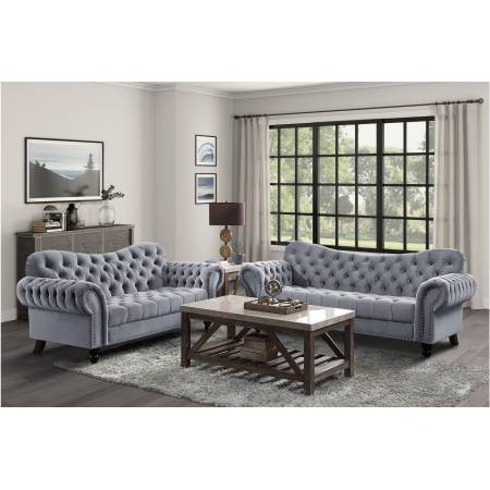 Rosalie Drak Grey Sofa & Loveseat - Lifestyle Furniture