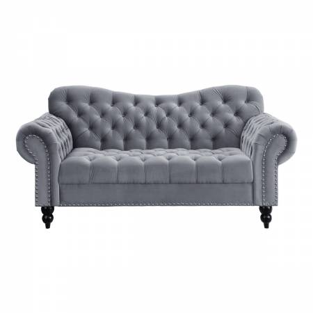 Rosalie Drak Grey Loveseat - Lifestyle Furniture