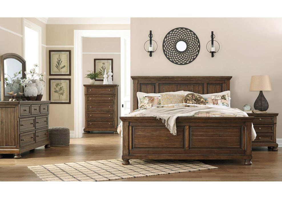 French Country Panel Bed With Dresser, Mirror - Lifestyle Furniture