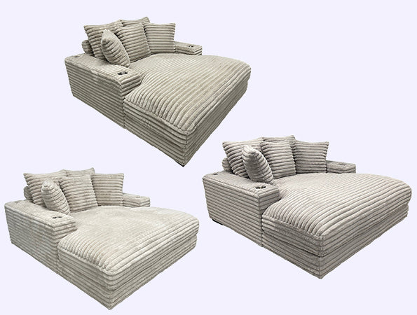 Cuddler Chaise W/Cupholders 4usb - Lifestyle Furniture