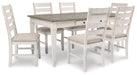 Willowton Dining Table With Storage + 6 chairs - Lifestyle Furniture