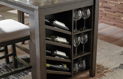 Small Wood Counter Height Dining Set in Grayish Brown - Lifestyle Furniture