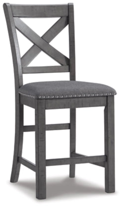 Lawrence Grey 6Pc. Counter Height Table, 4 BarStools & Bench - Lifestyle Furniture