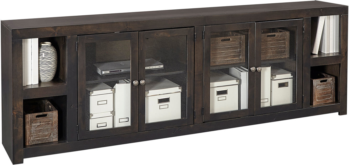 Avery Loft Ghost Black 97" Console w/ 4 Doors - Lifestyle Furniture