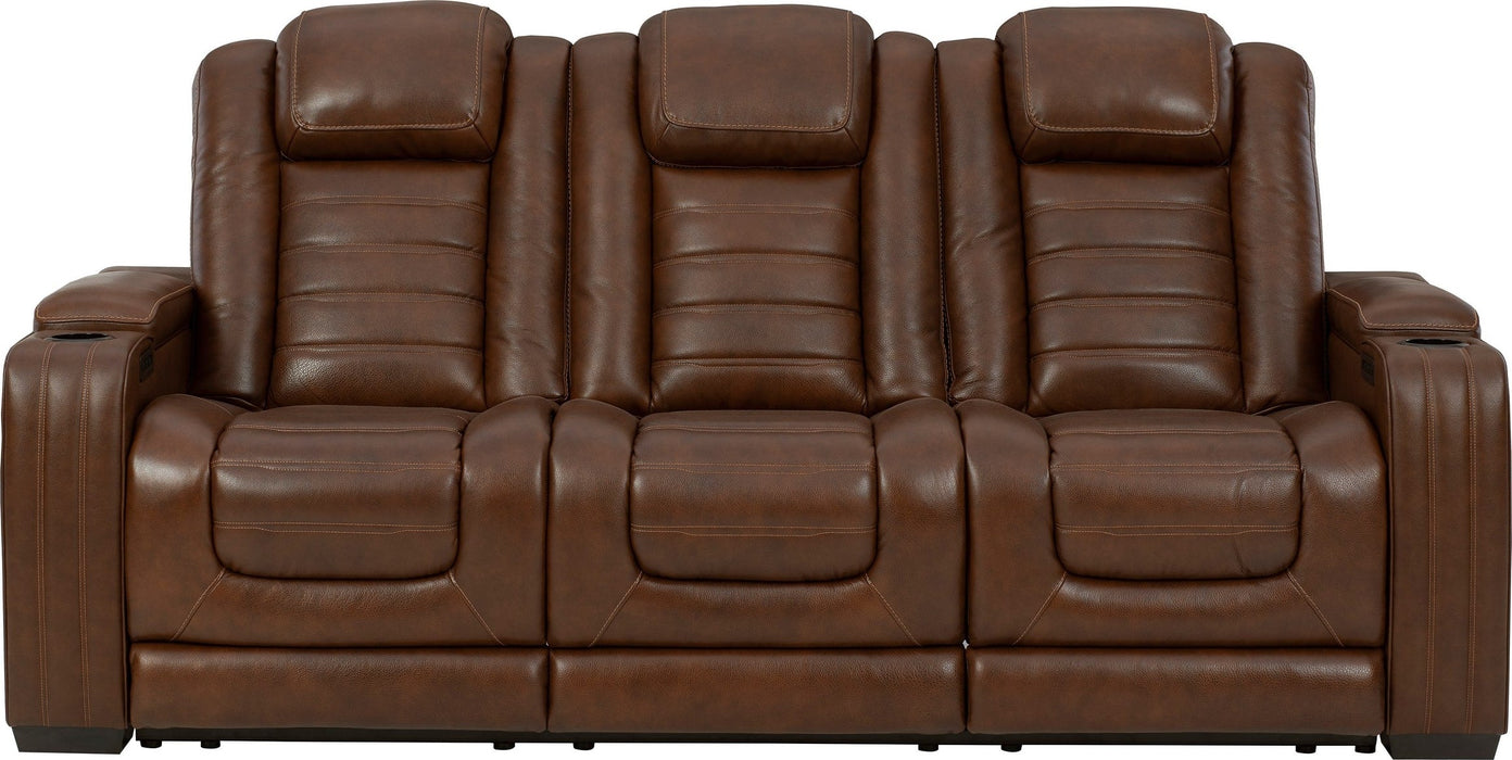 Let old world charm meet cutting-edge design with this traditional dual electric reclining sectional.