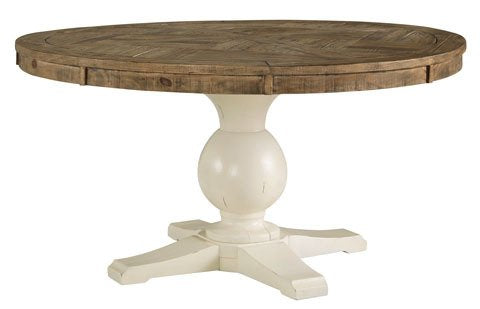 Norwalk 5 Pc (Round Dining Set + (4) Side White Chairs) - Lifestyle Furniture