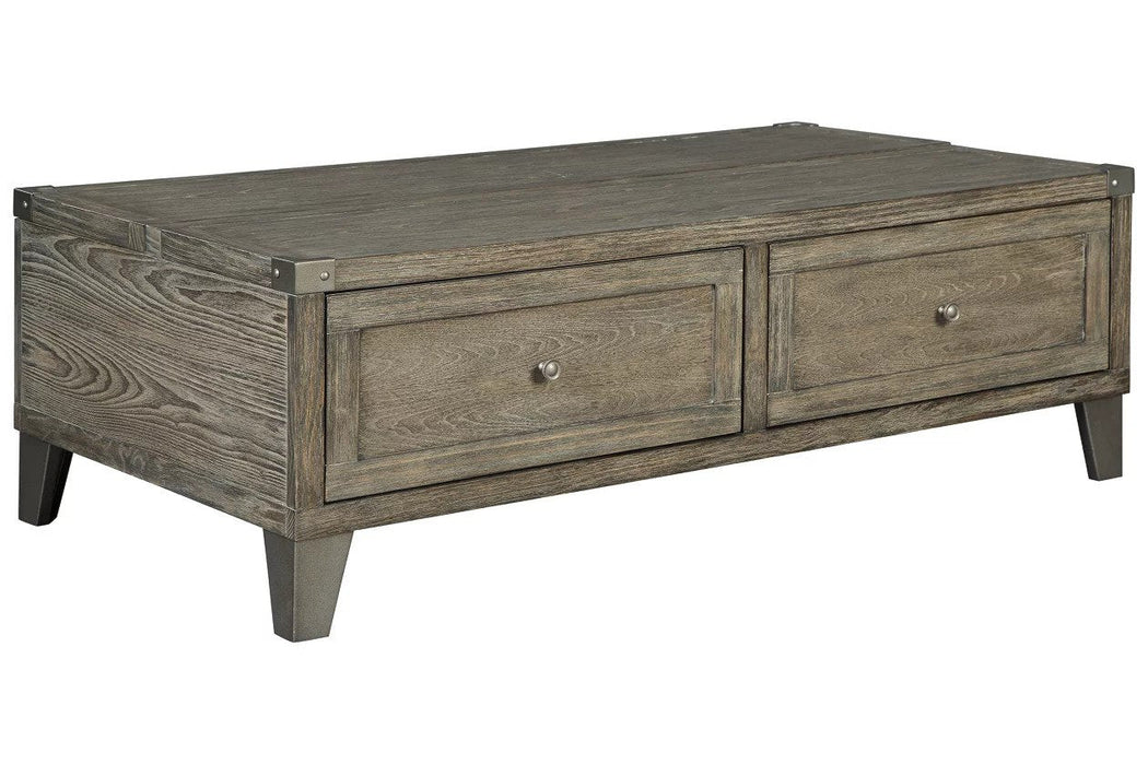 The steel base provides sturdy support for each piece, while the durable wood top adds a touch of sophistication.