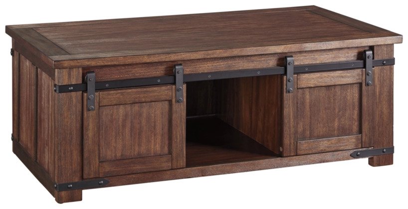 Made with wood solids and veneers with a warm brown finish, this farmhouse style table set offers everything your casual lifestyle needs.