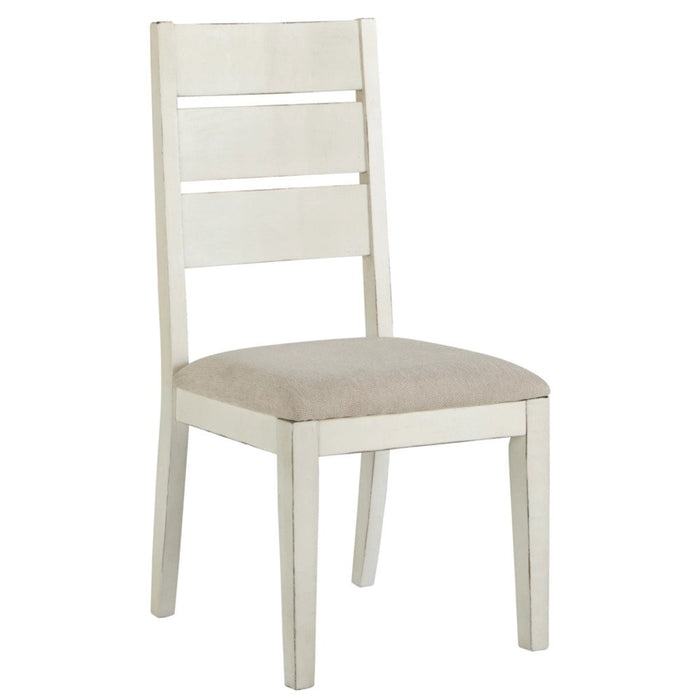 Norwalk 5 Pc (Round Dining Set + (4) Side White Chairs) - Lifestyle Furniture