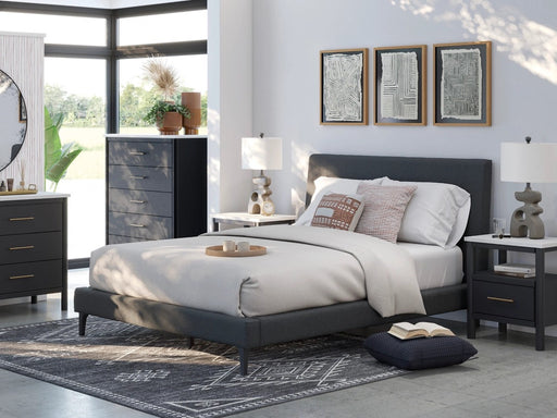 Cady Upholstered Bed With Dresser & Mirror - Lifestyle Furniture