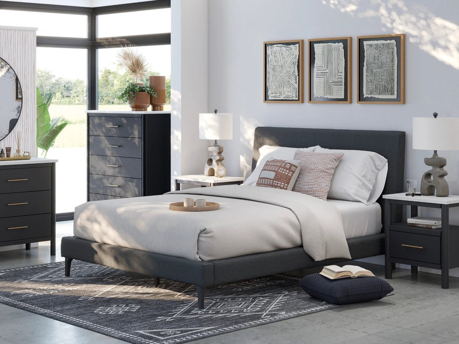 Cady Upholstered Bed With Dresser & Mirror - Lifestyle Furniture