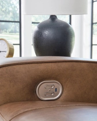 Gami Caramel Oversized Power Recliner - Lifestyle Furniture