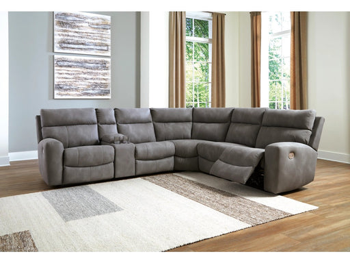 Dogan Slate 6-Piece Dual Power Reclining Modular Sectional with Console - Lifestyle Furniture