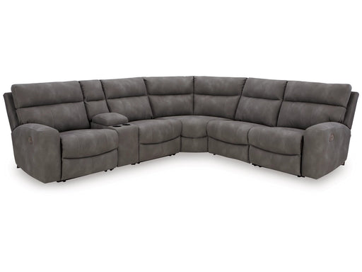 Dogan Slate 6-Piece Dual Power Reclining Modular Sectional with Console - Lifestyle Furniture