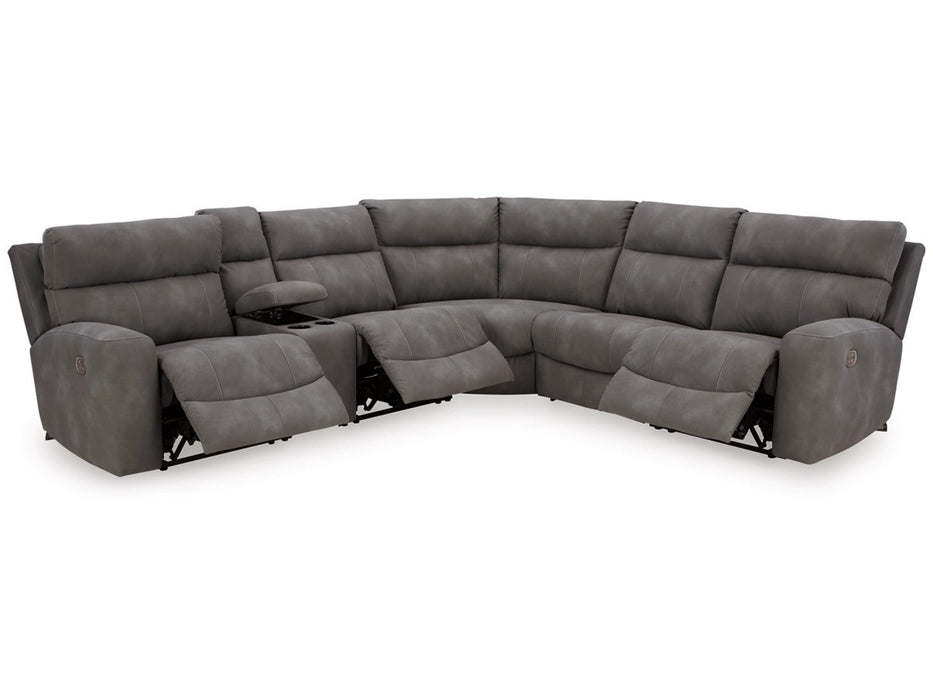 Dogan Slate 6-Piece Dual Power Reclining Modular Sectional with Console - Lifestyle Furniture