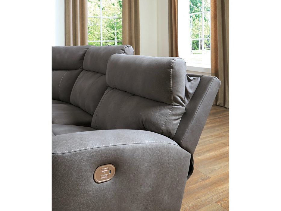 Dogan Slate 6-Piece Dual Power Reclining Modular Sectional with Console - Lifestyle Furniture