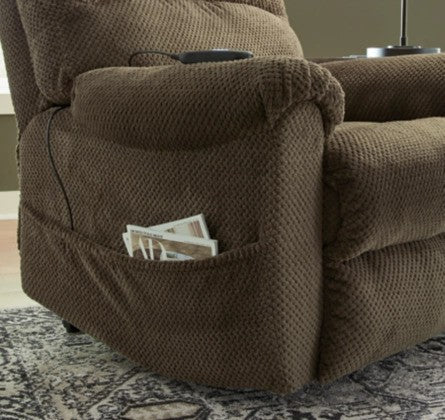Shadow Chocolate Polyester Power Lift Recliner - Lifestyle Furniture