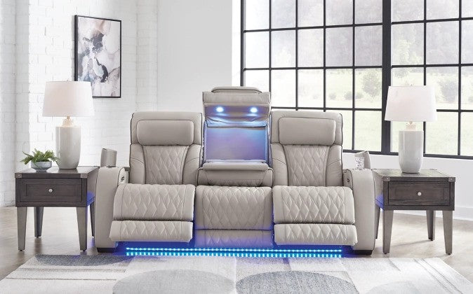 Lington Grey PWR REC Sofa with ADJ Headrest - Lifestyle Furniture