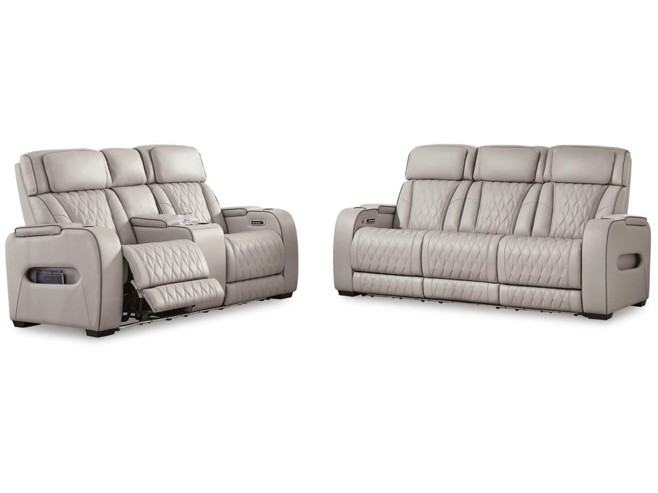 Lington Grey PWR REC Sofa & Loveseat - Lifestyle Furniture