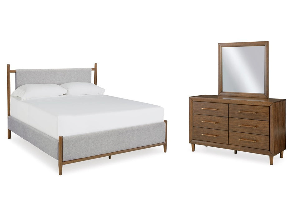 Lyna UPH Bed With Dresser & Mirror - Lifestyle Furniture