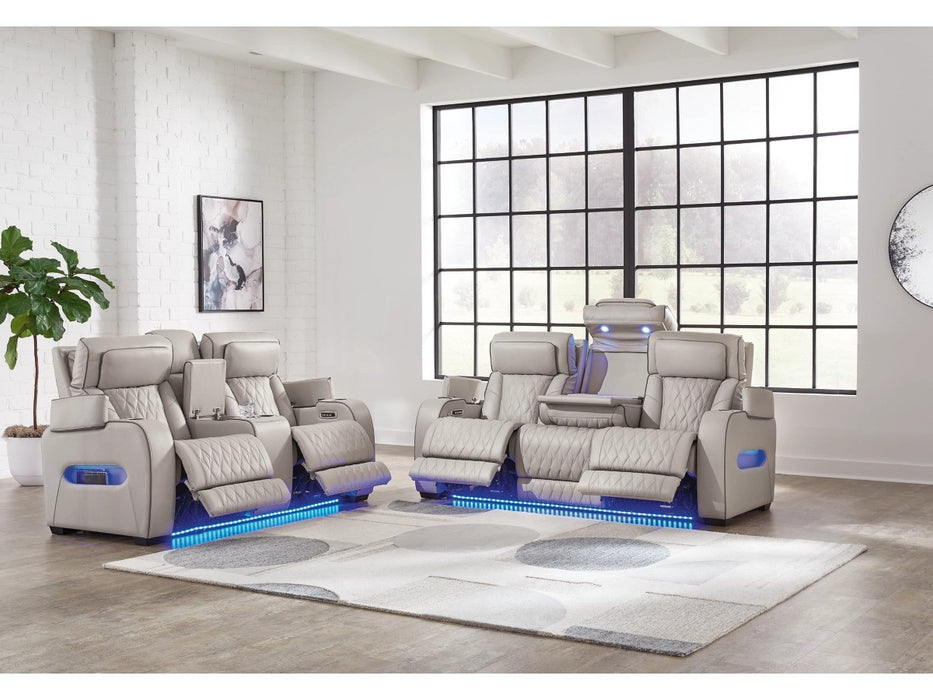 Lington Grey PWR REC Sofa & Loveseat - Lifestyle Furniture