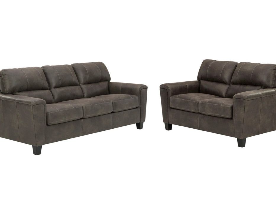 Navy Chestnut Sofa & Loveseat - Lifestyle Furniture