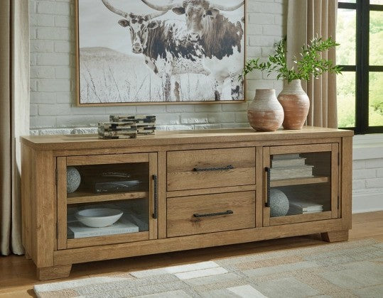 Salli Light Brown Extra Large TV Stand - Lifestyle Furniture