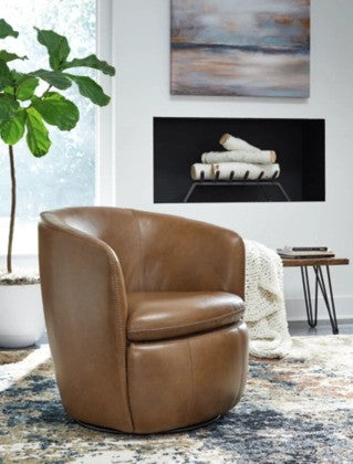 Kerry Caramel Swivel Chair - Lifestyle Furniture