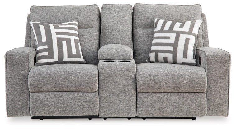 Basco Power Reclining Loveseat with Console - Lifestyle Furniture