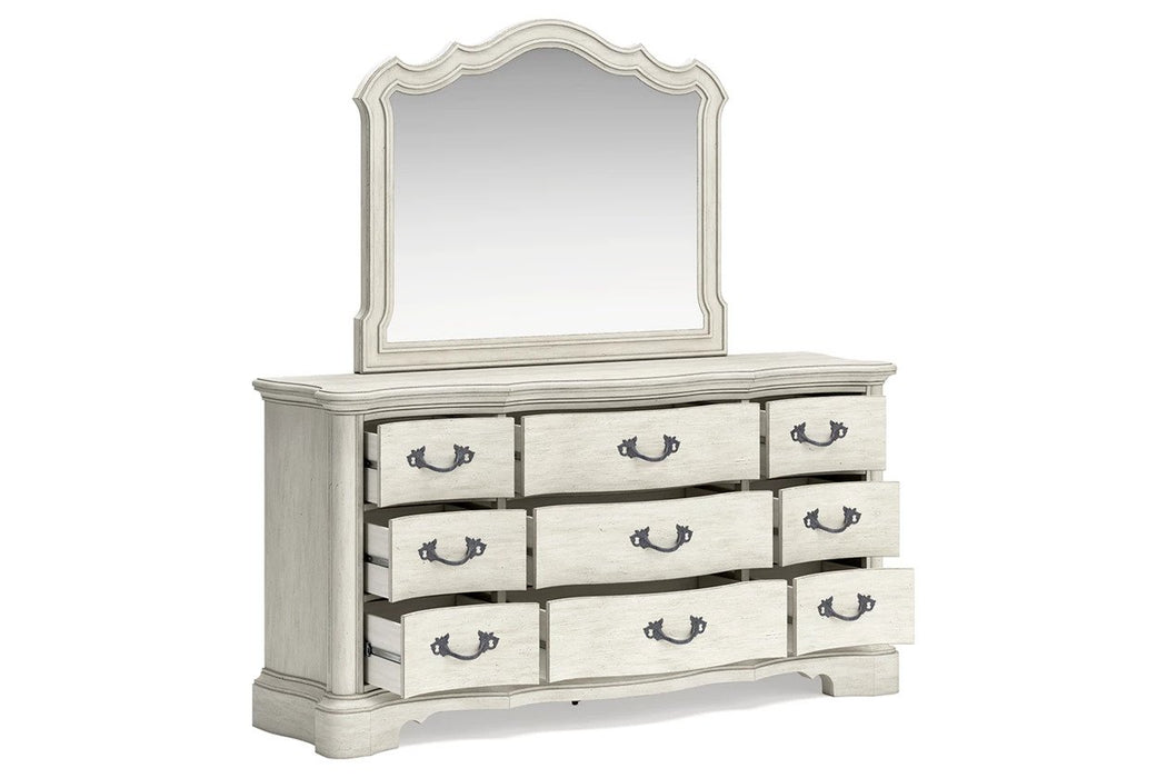 Larne Upholstered Bed With Dresser & Mirror - Lifestyle Furniture