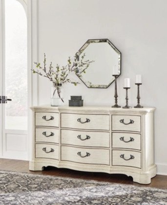 Larne Upholstered Bed With Dresser & Mirror - Lifestyle Furniture