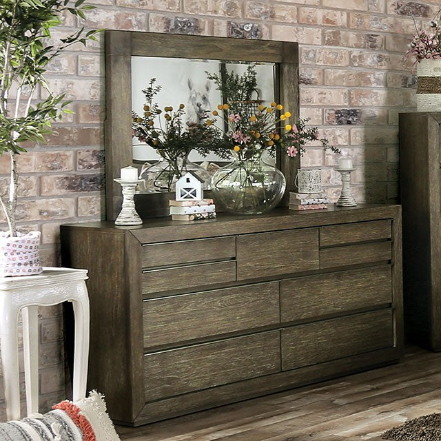 The soft feel of the light walnut finish adds to the look and feel of this collection. Included in this collection is a platform bed, dresser, mirror and chest - Lifestyle Furniture