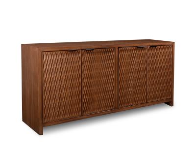 Southfield 76" Walnut 4 Door Console - Lifestyle Furniture