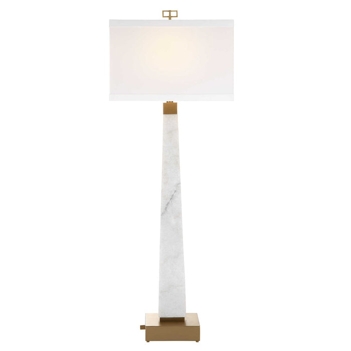 Spire Buffet Lamp White Marble/Brass - Lifestyle Furniture