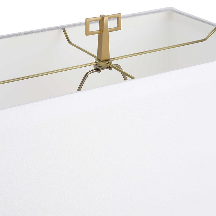 Spire Buffet Lamp White Marble/Brass - Lifestyle Furniture