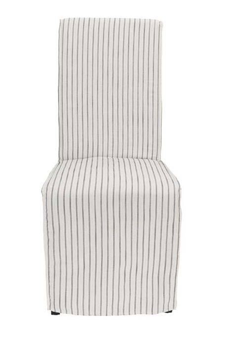 Linen Upholstered Dining Chair in White Finish - Lifestyle Furniture