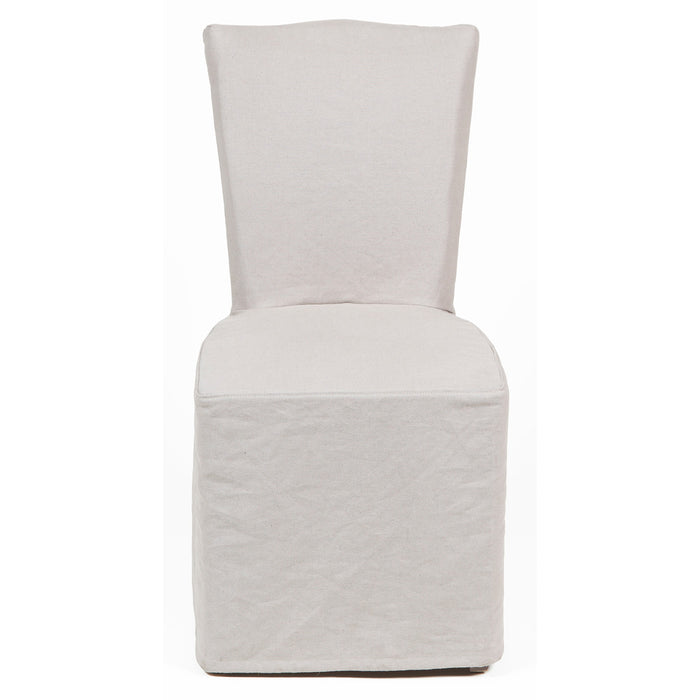 Linen Fabric with curved top detail Upholstered Dining Chair Beige - Lifestyle Furniture