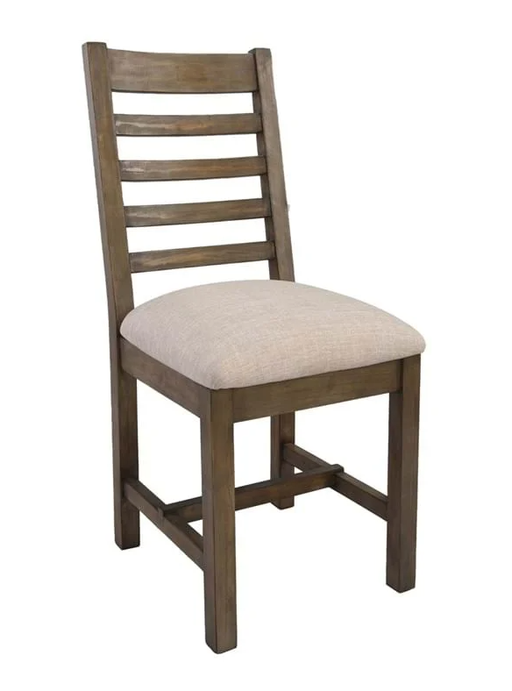 Reclaimed Pine Wood Upholstered Dining Chair in Desert Gray - Lifestyle Furniture