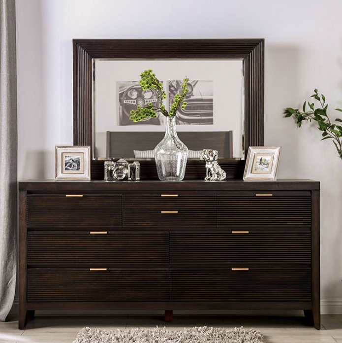 Its gorgeous wingback design is offset by the Dark Walnut finish adding a modern contrast - Lifestyle Furniture