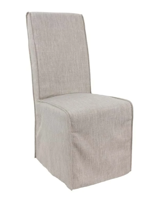 Neutral Tone Slipcover Upholstered Dining Chair - Lifestyle Furniture