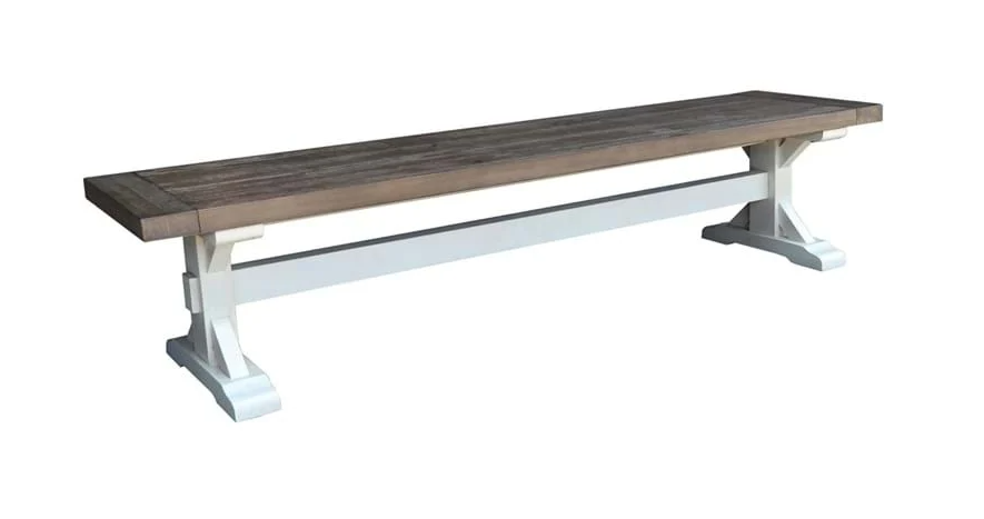 83" reclaimed wood Bench in neutral tone - Lifestyle Furniture