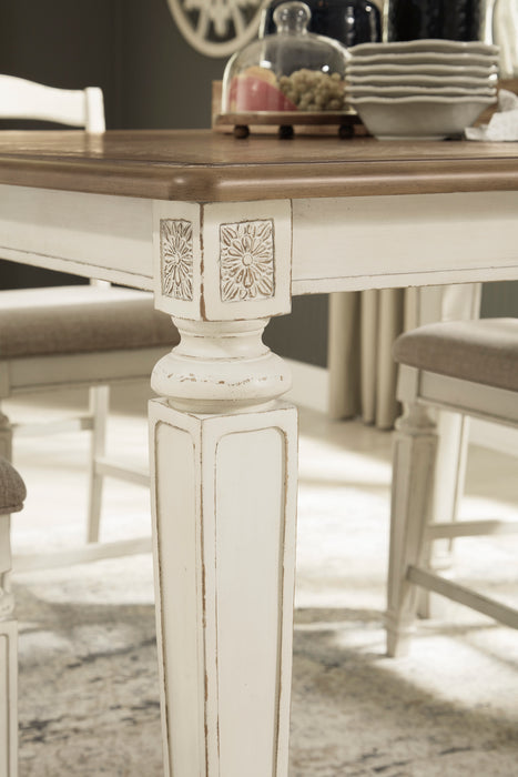 Farmhouse Style Wood Counter Height Dining Set in Light Tone- Lifestyle Furniture