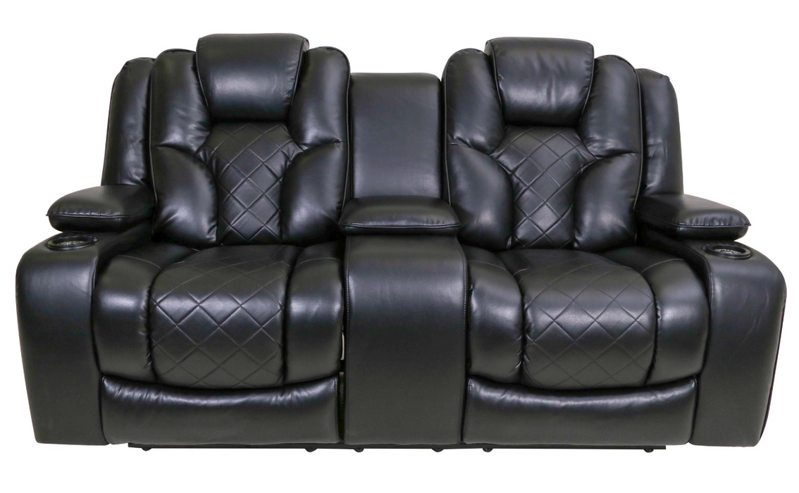 Clean lines and modern, geometric patterning are paired with plush foam padding for ultimate comfort.