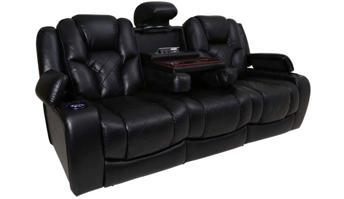 The Megatron features a unique two-in-one design. Two backrest positions - one for sitting up, another for lounging away a movie or ballgame - plus a powered recliner means you can always find the optimal position to entertain and relax.