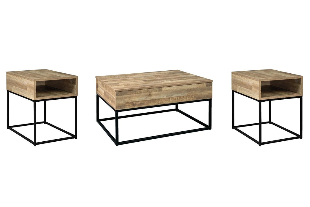 Made from decorative laminate and engineered wood, this set boasts rustic style that's complemented with a rich brown finish - Lifestyle Furniture