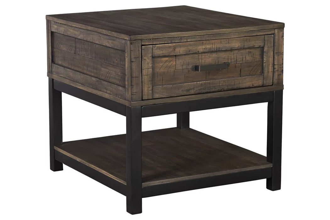 This living room set includes two end table and one coffee table and has a distressed brown and black metallic finish - Lifestyle Furniture