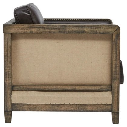 With a squared silhouette, this accent chair offers a contemporary take on the classic wingback. The shelter arm style of the chair gives it a refined look, while the brown frame and two-tone upholstery add some edge - Lifestyle Furniture