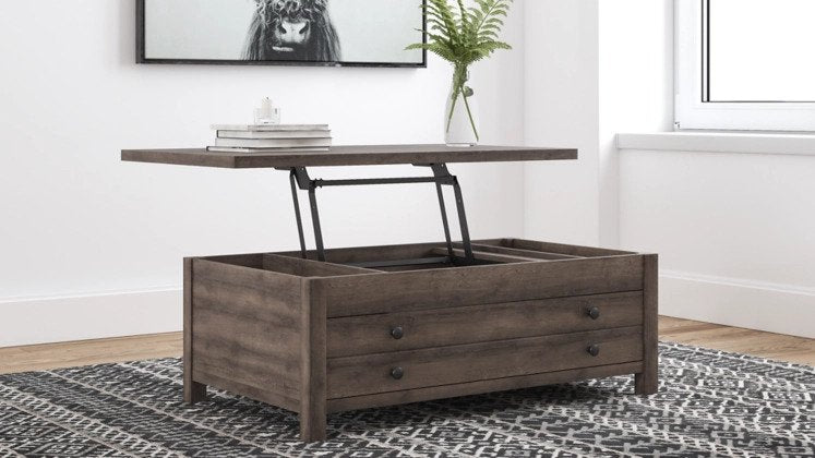 The Arlenbry 3-Piece Occasional Table Set has a hardwood frame and solid wood table tops that are perfect for your living room.