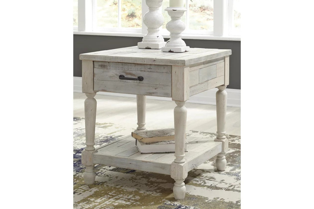 Featuring a farmhouse feel, the plank-effect top provides plenty of space to display your favorite decorative items - Lifestyle Furniture